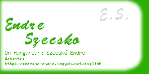 endre szecsko business card